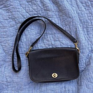 Vintage Coach leather crossbody black